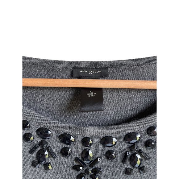 Ann Taylor Gray Embellished Midi Dress - Picture 6 of 6